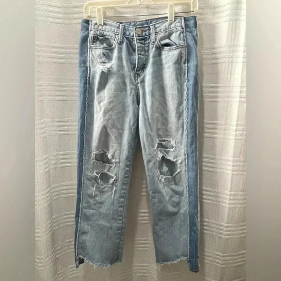 True Religion high rise starr distressed patched button fly jeans - Picture 1 of 13